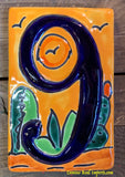 Talavera Tile House Numbers Cactus with Yellow Desert Design