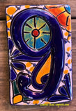 Talavera Tile House Numbers Multi Color Flower Design