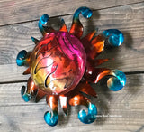 Wall Hanging Metal Sun 9"  MTS90011