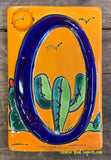 Talavera Tile House Numbers Cactus with Yellow Desert Design