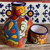 Talavera Water Jug with Cup TWG1CP004
