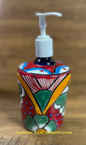 Mexican Talavera Lotion or Soap Dispenser TD010