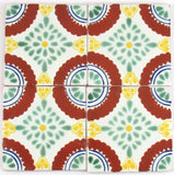 Hand Painted Mexican Tile 4"x4" Caminorealimports.com