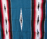 MEXICAN BLANKET XL 4.5' X 6.5' blue turquoise TFT017
