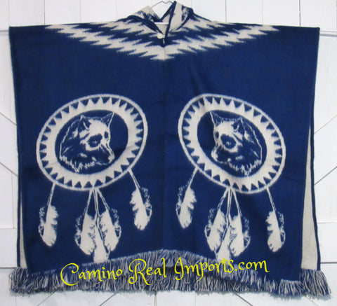 Alpaca Wool Hoodie Poncho Dream Catcher WOLF  Gaban GAW004