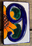 Talavera Tile House Numbers Sunflower Design