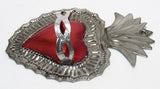 6" Wall Hanging Hand Punched Tin Sacred Heart TSH001