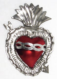 6" Wall Hanging Hand Punched Tin Sacred Heart TSH002