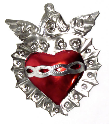 6" Wall Ornament Hand Punched Tin Sacred Heart TSH004
