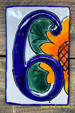 Talavera Tile House Numbers Sunflower Design