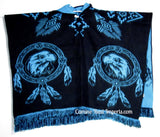 Wool Hoodie Poncho Dream Catcher EAGLE - ONE SIZE FITS ALL Serape Gaban GAE008