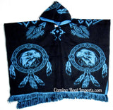 Wool Hoodie Poncho Dream Catcher EAGLE - ONE SIZE FITS ALL Serape Gaban GAE008