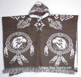 Wool Hoodie Poncho Dream Catcher EAGLE - ONE SIZE FITS ALL Serape Gaban GAE009