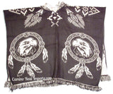 Wool Hoodie Poncho Dream Catcher EAGLE - ONE SIZE FITS ALL Serape Gaban GAE010