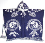 Wool Hoodie Poncho Dream Catcher EAGLE - ONE SIZE FITS ALL Serape Gaban GAE011