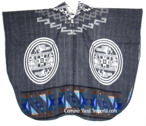 Wool Hoodie Poncho - ONE SIZE FITS ALL Serape Gaban GAE024
