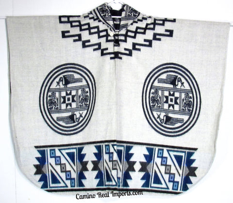 Wool Hoodie Poncho - ONE SIZE FITS ALL Serape Gaban GAE016