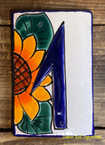Talavera Tile House Numbers Sunflower Design