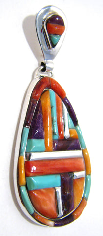 Sterling Silver Multi Stones Pendant TSC032