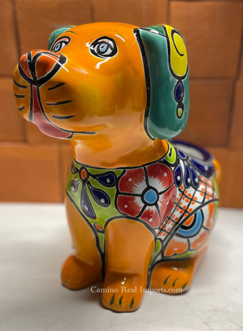 Talavera Dog Flower Pot Planter TDP029