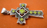 Gaspeite Marcasite Cross Silver Pendant TSC005