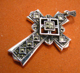 Marcasite Cross Silver Pendant TSC006