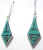 Sterling Silver Turquoise Inlay Earrings TSC020