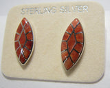 Red Sponge Coral Earrings Sterling Silver TSC016