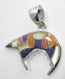 Bear Sterling Silver Pendant with Multi stones TSC053