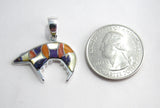 Bear Sterling Silver Pendant with Multi stones TSC053