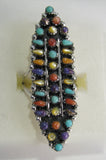 Multi Stone Petit Point Ring Sterling Silver   size 6 TSC048