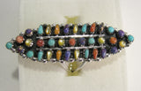 Multi Stone Petit Point Ring Sterling Silver   size 6 TSC048