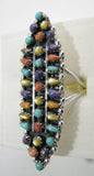 Multi Stone Petit Point Ring Sterling Silver   size 6 TSC048