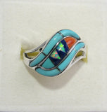 Multi Stone Ring Sterling Silver   size 9 TSC042