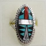 Multi Stone Ring Sterling Silver   size 8 TSC043