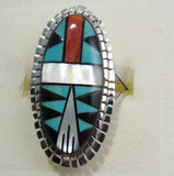 Multi Stone Ring Sterling Silver   size 8 TSC043
