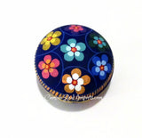 Round Clay Jewelry Box hand painted Flowers caminorealimports.com