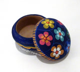 Round Clay Jewelry Box hand painted Flowers caminorealimports.com