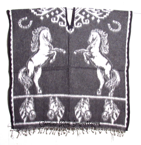 Mexican Poncho Horse Shoe Gaban CaminoRealImports.com
