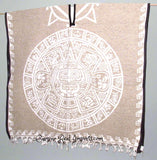 Mexican Poncho Aztec Calendar Gabon CaminoRealImports.com