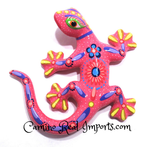 Hand Painted Clay Gecko Lizard CaminoRealImports.com