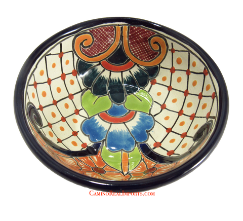 Mexican Talavera Pottery Bowl Plate 5.5" TPB009