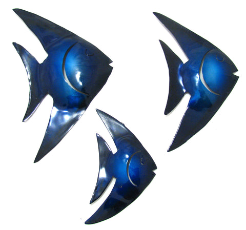 SET OF 3 FISH METAL ART WALL HANGING ABC001