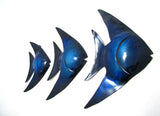 SET OF 3 FISH METAL ART WALL HANGING ABC001