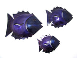 SET OF 3 FISH METAL ART WALL HANGING ABC002