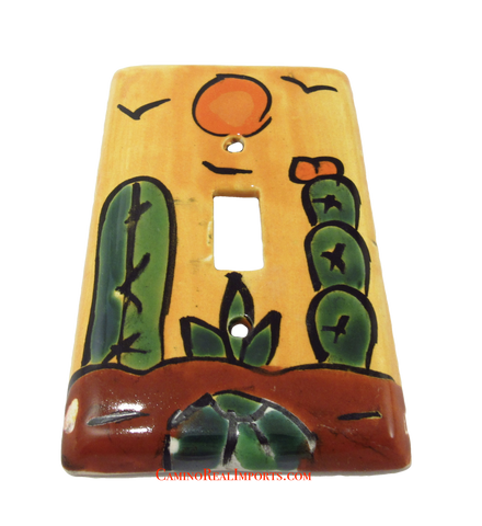 Mexican Talavera Pottery Single Toggle Switch Plate TTSP025