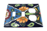 Talavera Switch Plates With Double Toggle Switch Slots And Double Outlets  TDSPS001