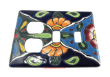 Talavera Switch Plates With Double Toggle Switch Slots And Double Outlets  TDSPS001