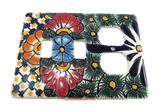 Talavera Switch Plates With Two Toggle Switch Slots And 2 Outlets TDSPS002