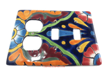 Talavera Switch Plates With Double Toggle Switch And Double Outlets TDSPS003
